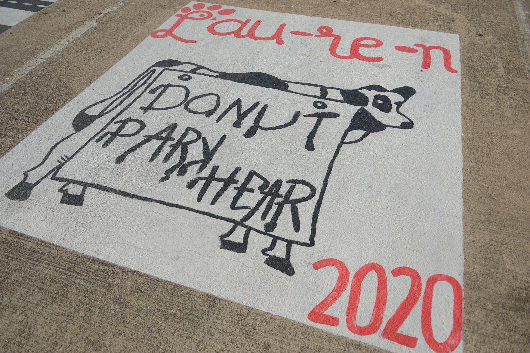A&M Consolidated HS painted parking spots